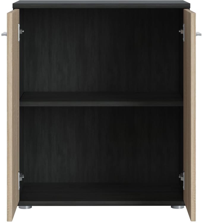 Commode TOMMY met 2 deuren - grijs essenhout/Sonoma-eiken