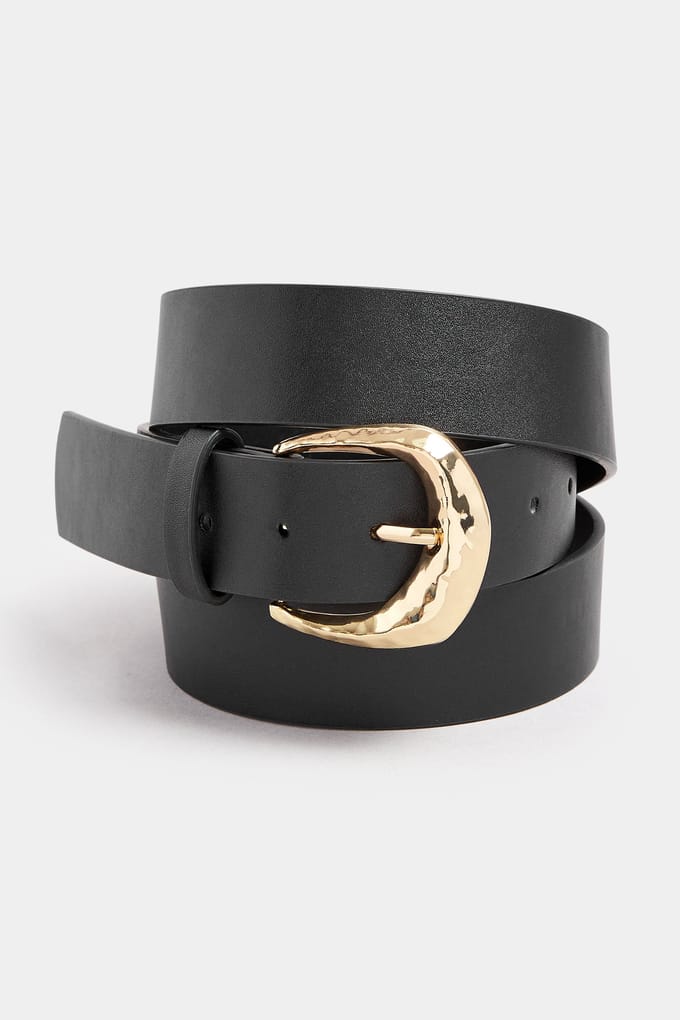 Yours Zwarte Riem Met Structuurgespsize 42-44
