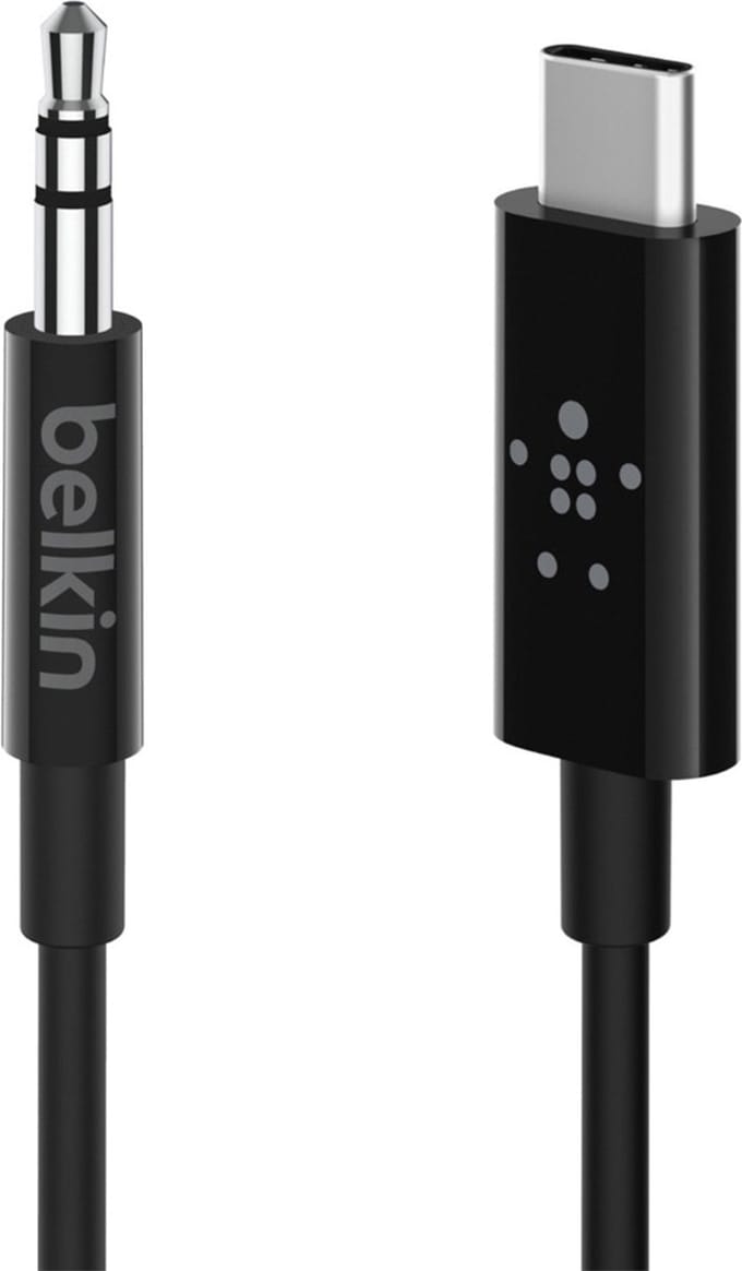 Belkin Rockstar Usb C naar 3,5mm Kabel Converter 0,9m Zwart