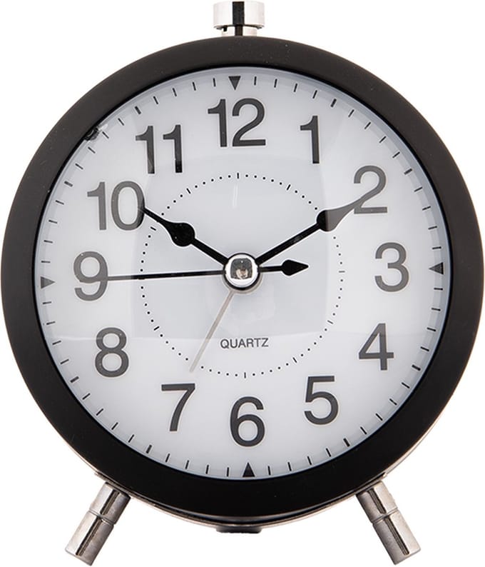 Clayre & Eef Wekker Analoog Ø 10x7x12 cm Zwart Metaal