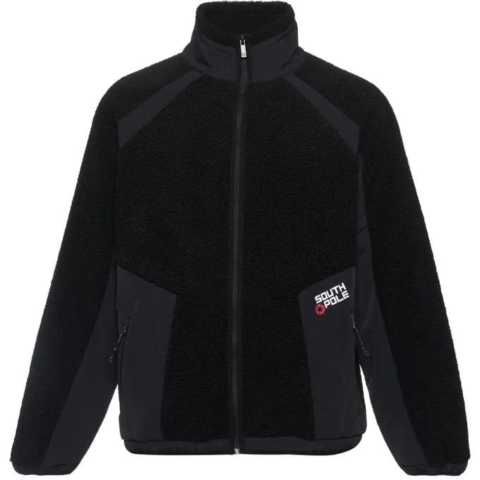 Southpole - Logo 02 Bonded Sherpa Jacket - S - Zwart