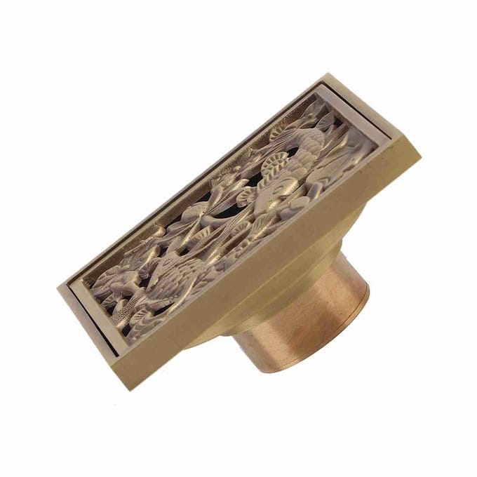 Antiek Messing 10cm Douchevloerafvoer Badkamer Afvalafvoer Zeef Deksel Rooster Like a fish in water