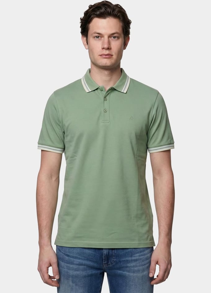 Bos Bright Blue Scotland blue polo heren brick polo plain contrast col spe25108br06sb/343 surf side