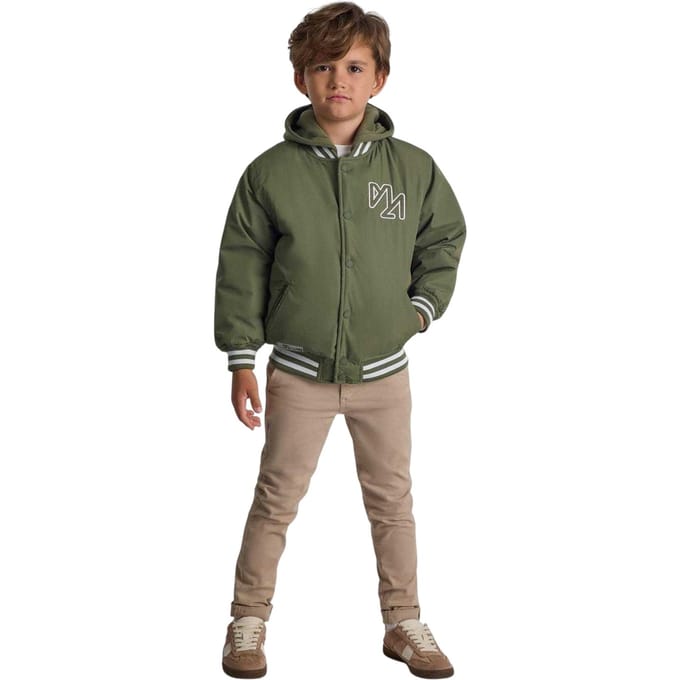 Minoti Geborduurde baseball-varsityjas voor jongens (Khaki)