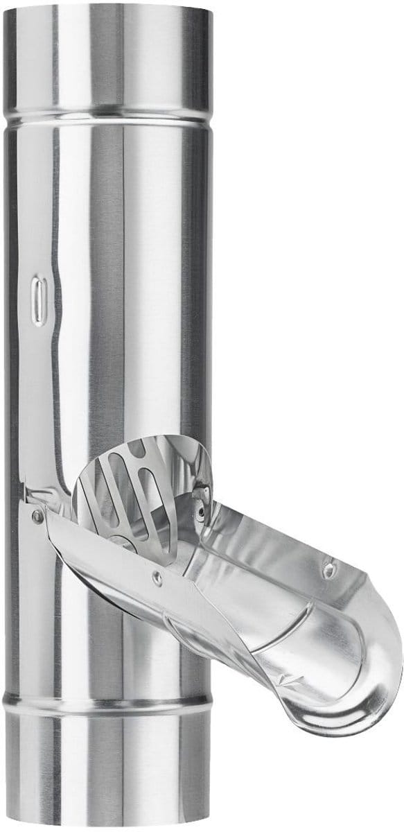 Zinken Regenwaterklep + Rvs Bladvanger | Ø80 mm
