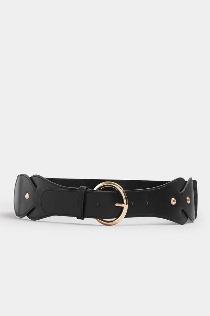 Yours Zwarte Brede Studdetail Stretchriemsize 58-60