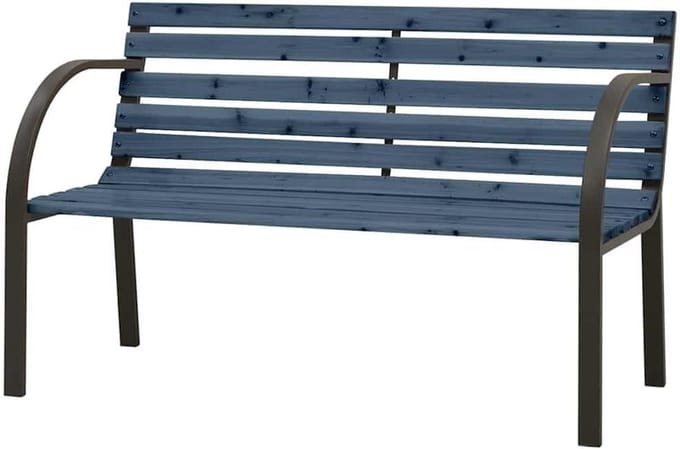 Kindertuinbank - Bankje buiten - Kinderen buiten spelen - Stevig stalen frame - 81 cm - Grijs
