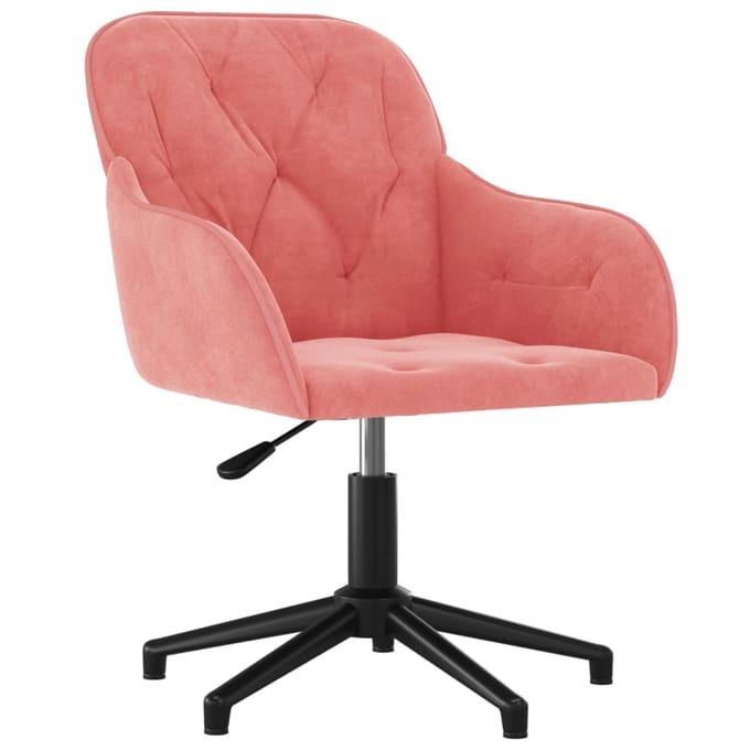 vidaXL - Eetkamerstoelen - draaibaar - 2 - st - fluweel - roze