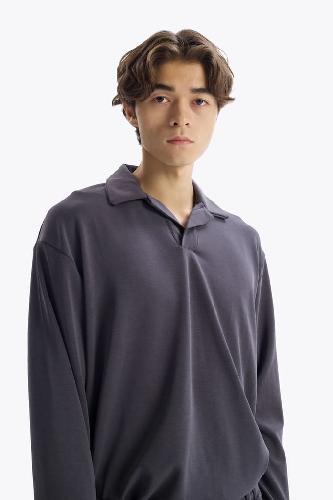 Heren poloshirt met lange mouwen