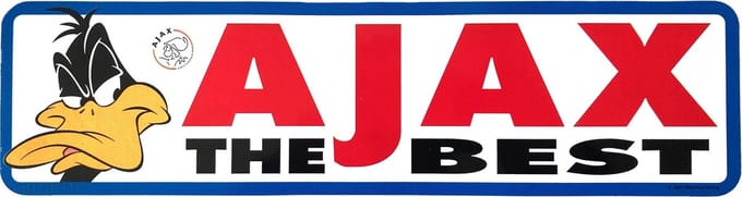 AFC Ajax Sticker - Looney Tunes - Daffy Duck - Ajax the best - 33 x 9 cm