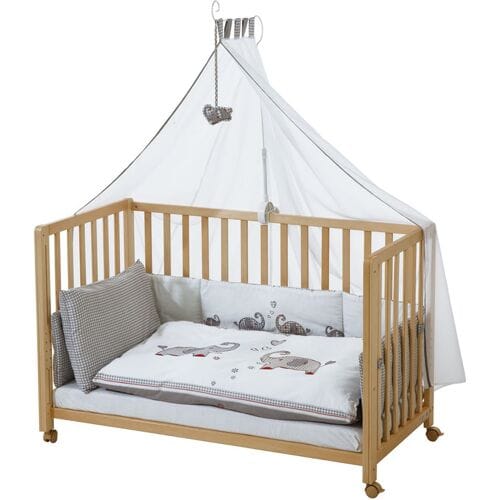 ROBA Babybed Room Bed 60 x 120 cm (Jumbo Twins grijs, Naturel)