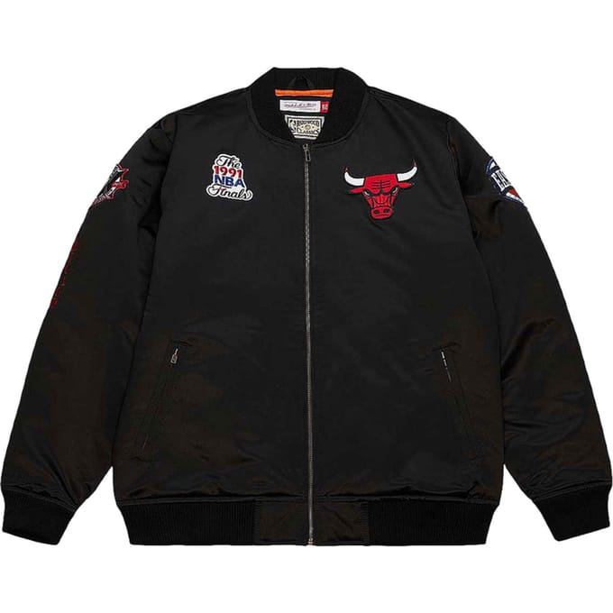 Mitchell And Ness NBA Chicago Bulls Satin Bomber Jas Zwart