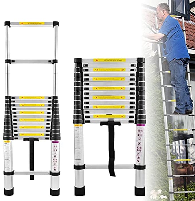 Telescopische Ladder 4,4 m - Multifunctioneel en Inklapbaar voor Thuis en Tuin