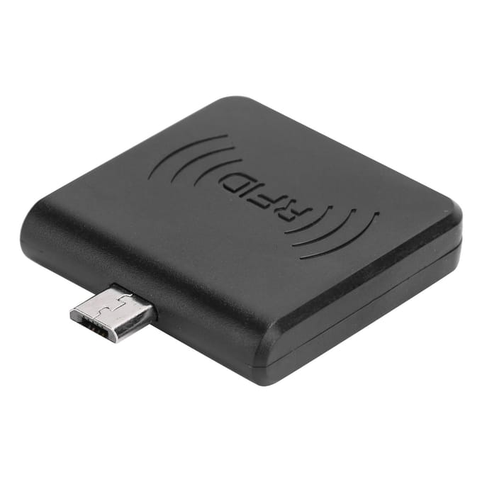W86 Micro USB Mobiele Telefoon Kaartlezer Draagbaar voor RFID Mobiele ID Lezer voor AndroidZwart zwart