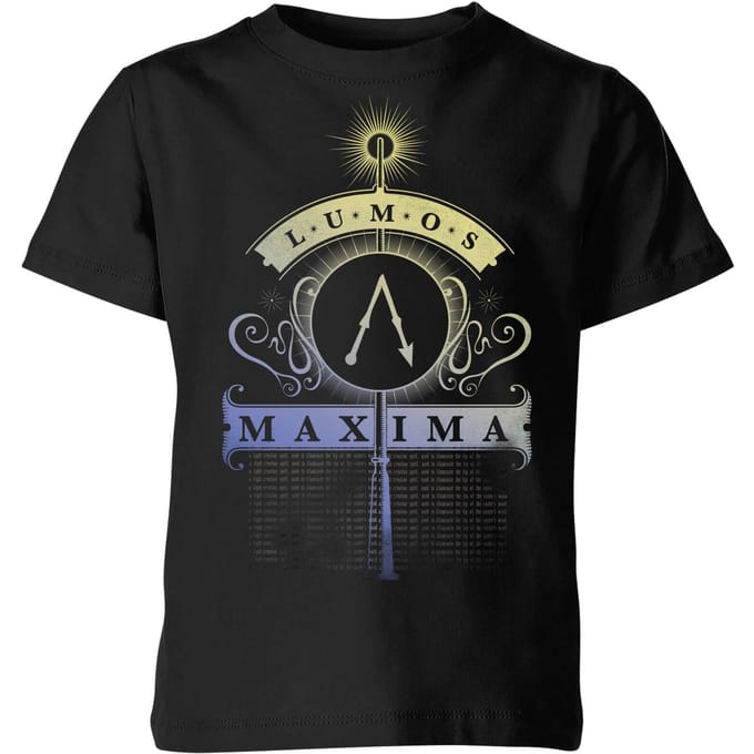 Harry Potter Lumos Maxima kinder t-shirt - Zwart - 122/128 (7-8 jaar)
