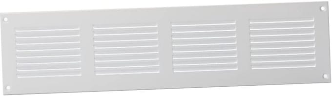 Ventilatierooster 400x100mm met Insectenhor - Staal, Wit - Ventilatie Toepassingen