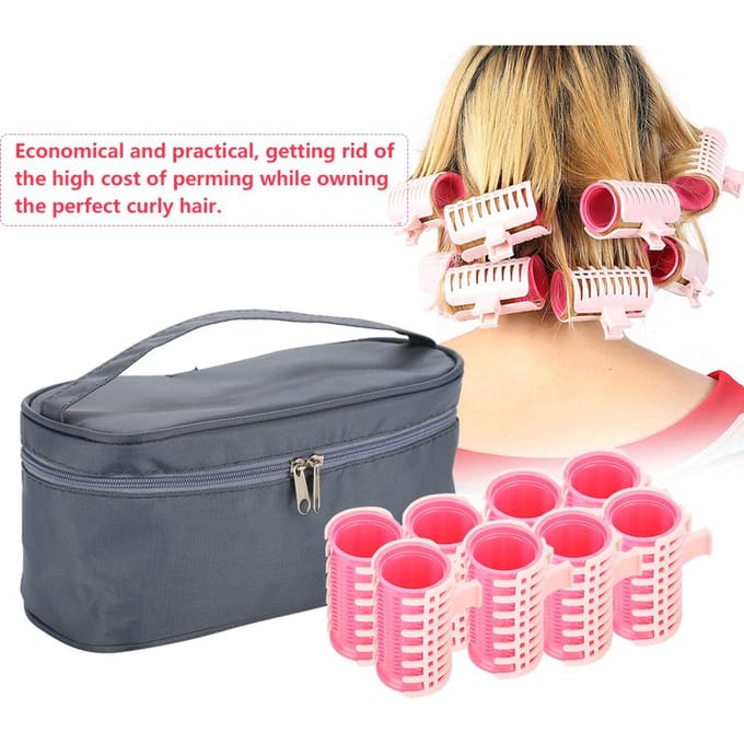 Plastic Hittebestendige Haarkruller Roller Grote Grip Handmatige Haarstyling Tools 8 Curling Irons & Bag