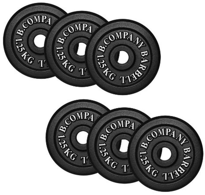 Halterschijven van gietijzer voor haltertraining - 7,5 kg (6 x 1,25 kg)