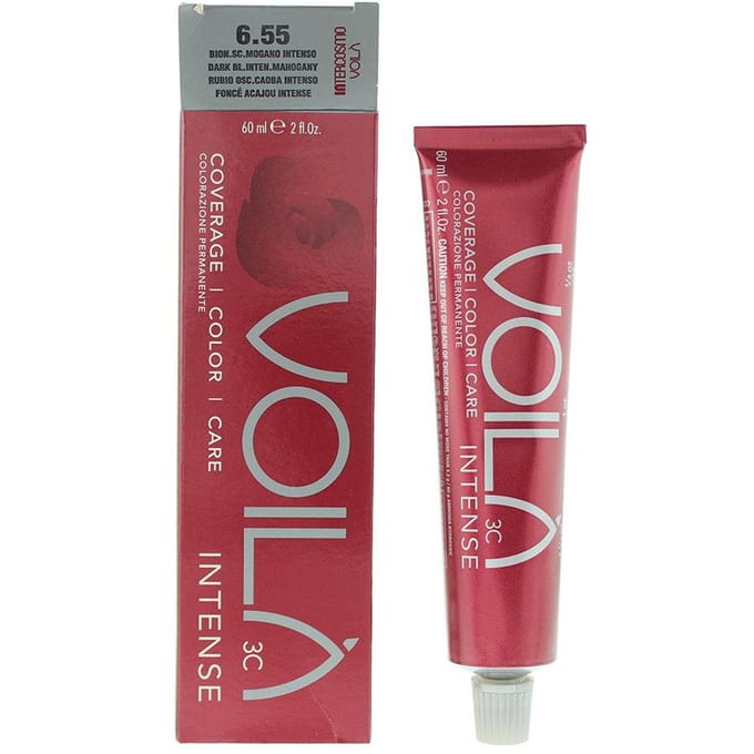 Intercosmo, Voila 3C Intense, Permanente Haarkleur, 6.55 Donkerblond Intens Mahonie, 60 ml