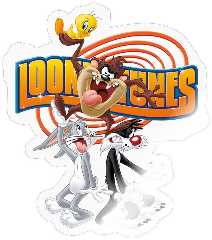 Looney Tunes Bugs Taz Tweety Sylvester Sticker Maat S (max. 10 x 10cm)