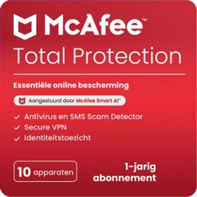 McAfee Total Protection | 10 Apparaten | 1 Jaar | Windows, Mac, Android &amp; iOS