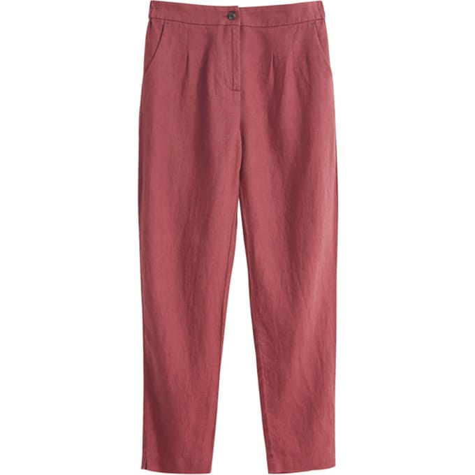 White Stuff Maddie Linen Trouser Mid Plum Größe: 22 | Stoffhosen Outlet | Damen | Weiß