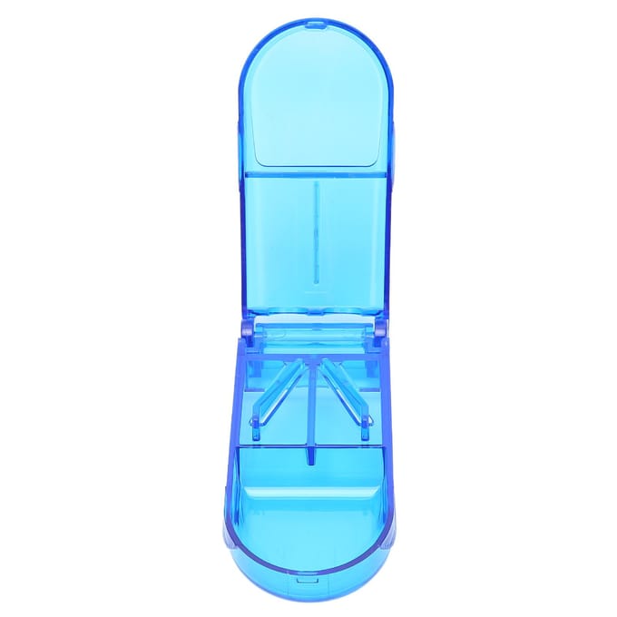 Coupe-pilule Professionnel Voyage Portable Comprimés Coupe-pilule Boîte de Rangement pour Patient Âgé Bleu blue