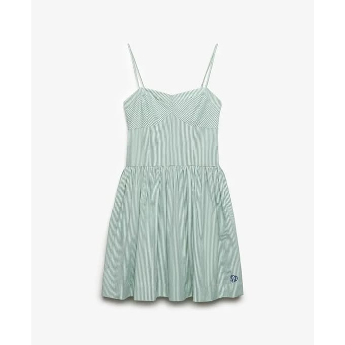 Superdry Korset Cami Mini-jurk Green Grootte: 36