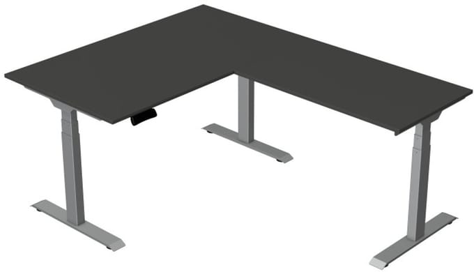 Elektrisch Zit-Sta Hoekbureau Move New Base 140x180 cm – Antraciet