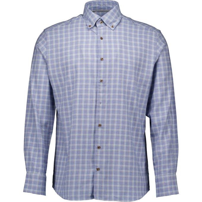 Eterna  Lange Mouw Overhemden Blauw 2574 17