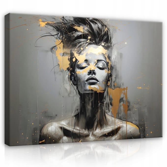 WALLARENA - Canvas schilderij - 60x40 cm - abstracte vrouwengezicht voor grote woonkamer