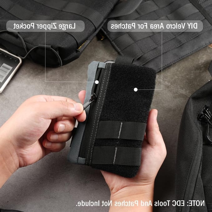 EDC Organizer Small - Compact Pocket Pouch met 4 Vakken, Ideale Tool Bag voor Multitools en Accessoires - Grijs