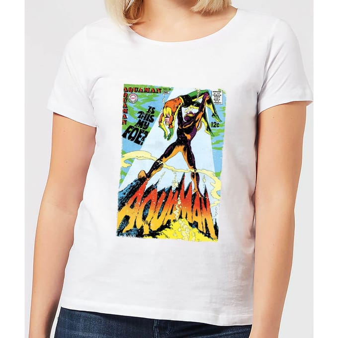 Justice League Aquaman Cover Women's T-Shirt - White - S
