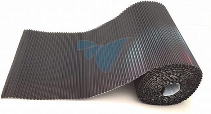 Aluflex loodvervanger zelfklevend 30 cm x 5 meter - antraciet geribbeld