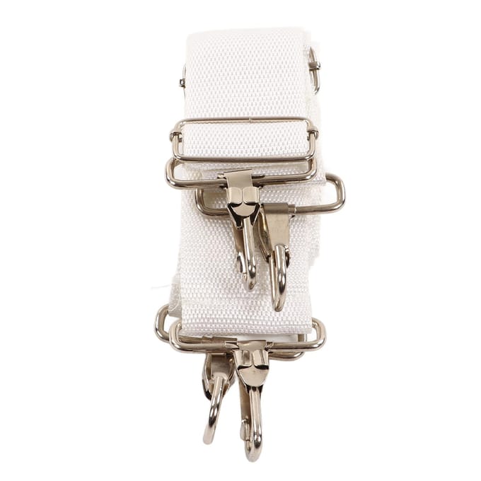 Basdrum Riem Zacht Nylon Elastisch Verstelbaar Ergonomisch Comfortabel Dubbele Schouder Drum Riem Riem white