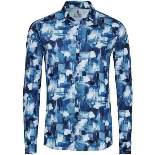 Desoto Overhemd Abstract Artwork Donker Blauw-Blauw / male