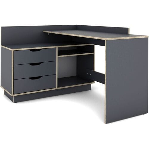 BYLIVING Bureau Belfast (Antraciet/Sonoma eiken)