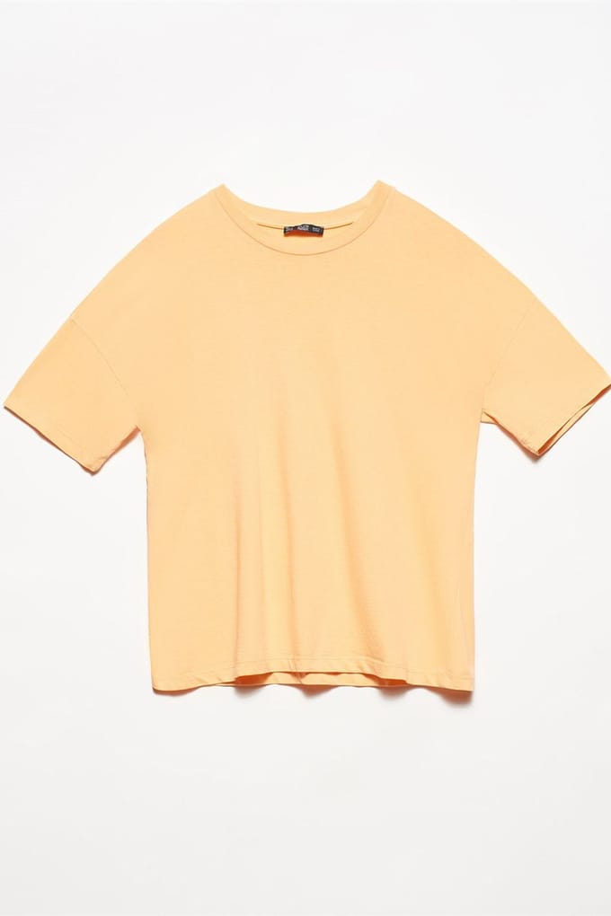 Dames Katoenen Crew Neck T-Shirt