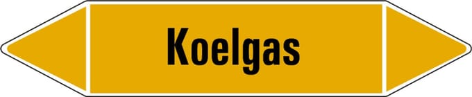 Koelgas leidingmarkering op vel 126 x 26 mm - 5 per vel