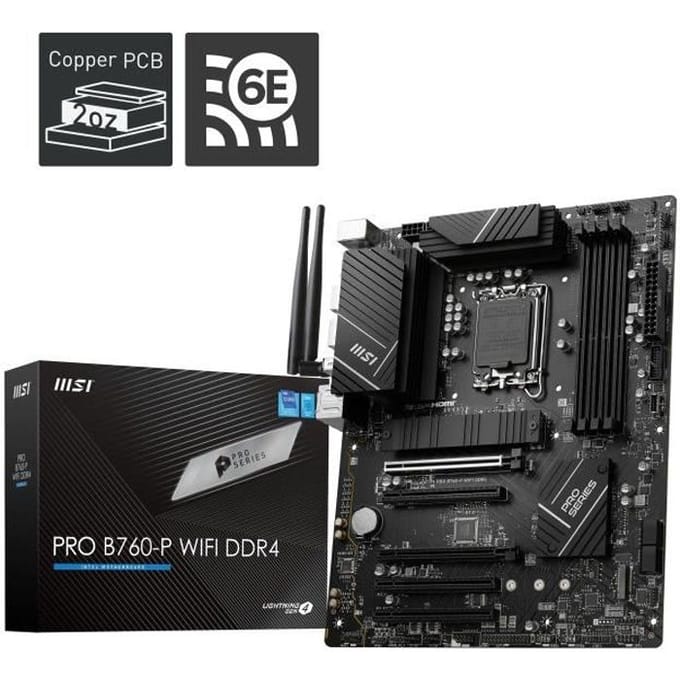 MSI PRO B760-P WIFI DDR4 Moederbord - Intel B760 - Intel LGA1700 - DDR4 RAM - ATX