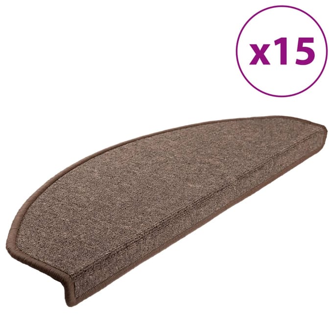 vidaXL - Trapmatten - 15 - st - 65 - x - 24 - x - 4 - cm - Koffiebruin - Naaldvilt - - - 100% - PP