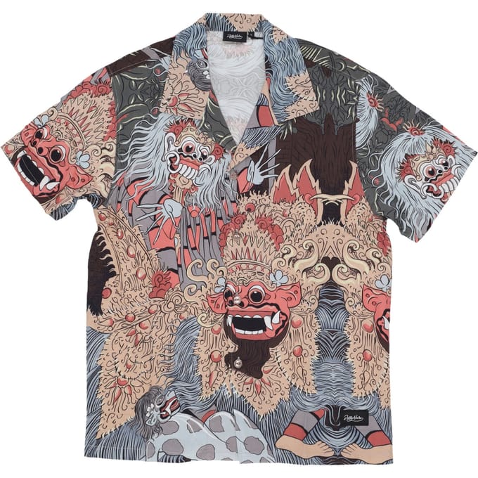 Shirt korte mouw Barong en Rangda Bowling Shirt Multi