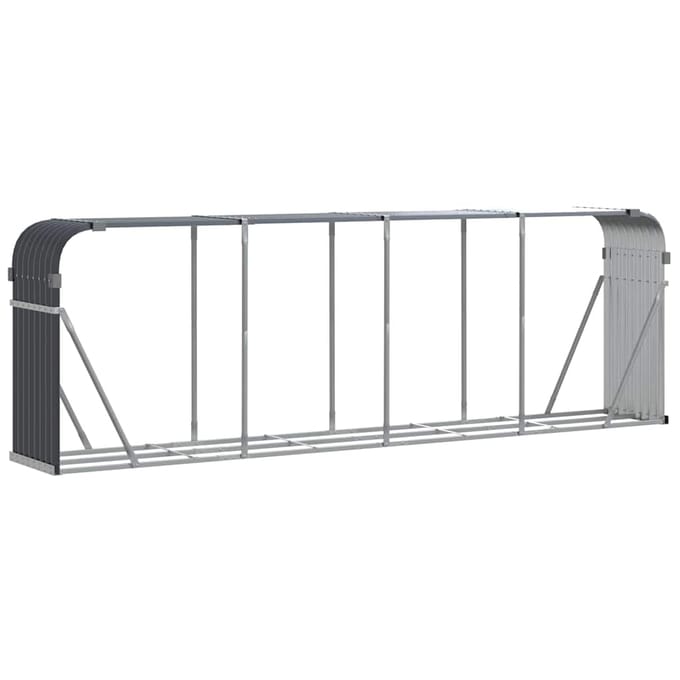 vidaXL - Haardhoutopslag - 300x45x100 - cm - gegalvaniseerd - staal - antraciet