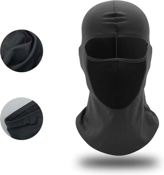 CHPN - Helmmuts - Scootermuts - Motormuts - Bivakmuts - Bivak muts - Muts - Gezichtsmuts - Zwart - One Size - Elastisch - Motor-3 gaats-Face Mask - Balaclava - Universeel