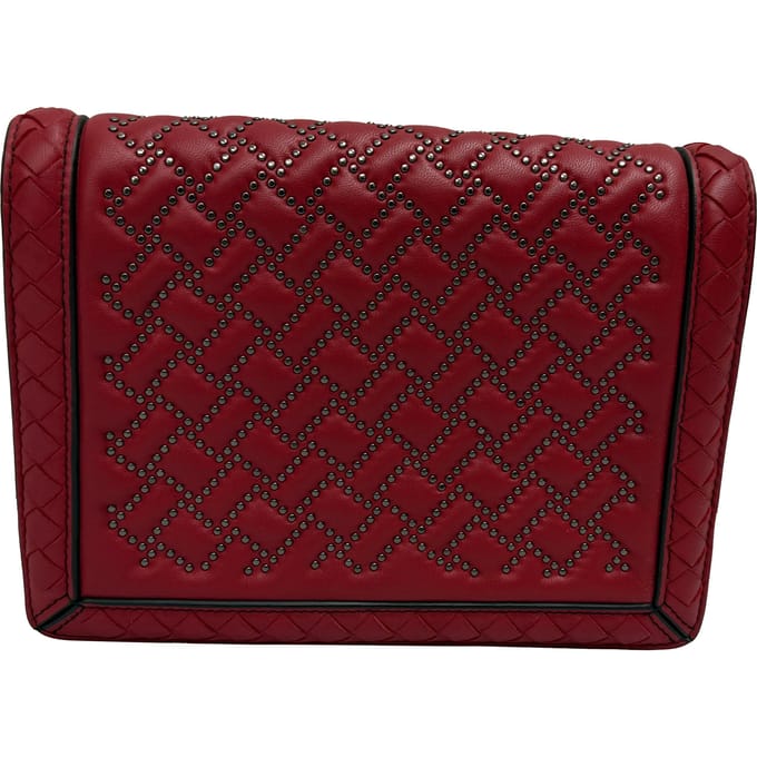 Bottega Veneta Mini Montebello Schoudertas in Bordeauxleer
