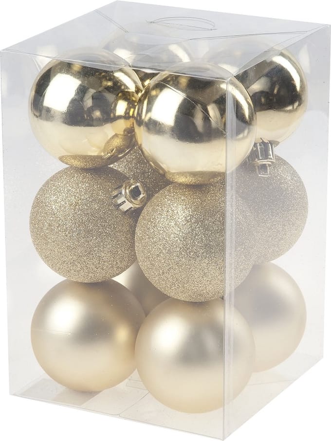 Cosy&Trendy kerstballen - 12 stuks - 6cm - pvc