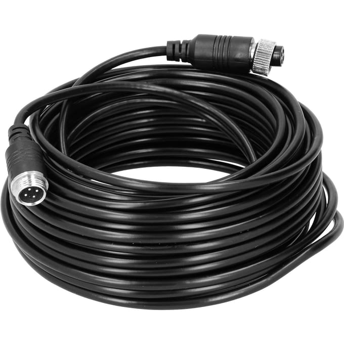 4-pins autocamerakabel Draagbare anti-interferentie PVC video-verlengkabel voor auto, vrachtwagen, busmonitor 5m / 16.4ft