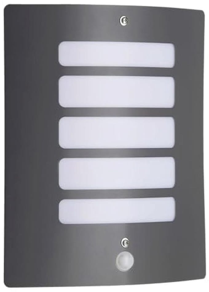 Donkergrijze Buitenwandlamp met Bewegingsmelder | 29 x 23 cm | IP44 | E27
