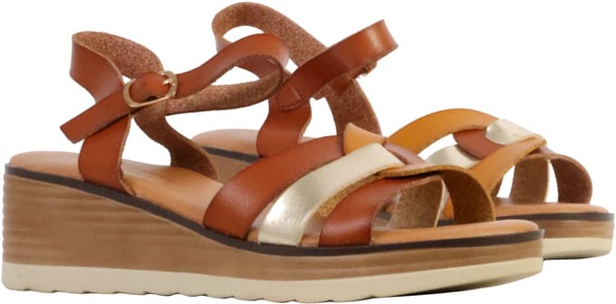 LBS-sandalen met sleehak en riempje