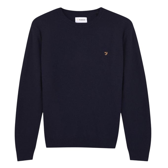Farah Katoenen sweater met logo voor heren (Echte marine)